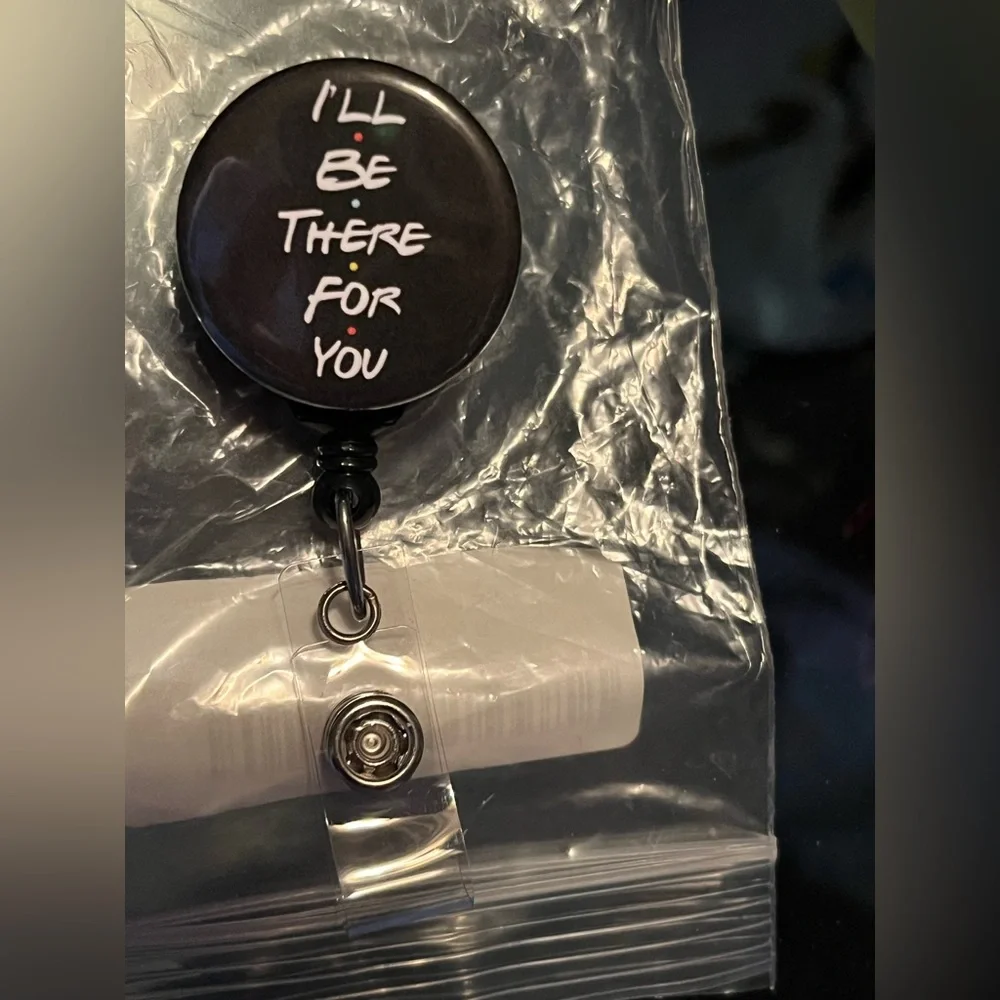 Black Retractable Badge Reel with Motivational Text